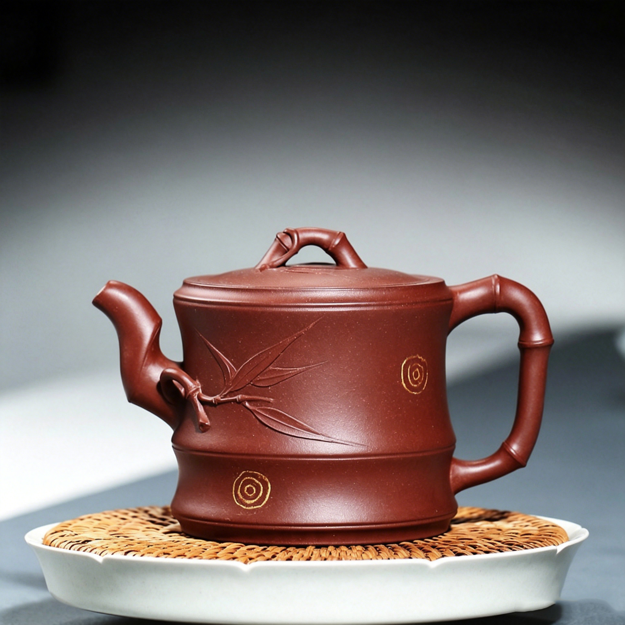 Yixing Zisha Clay Bamboo Teapot-GAO ZHU DUAN