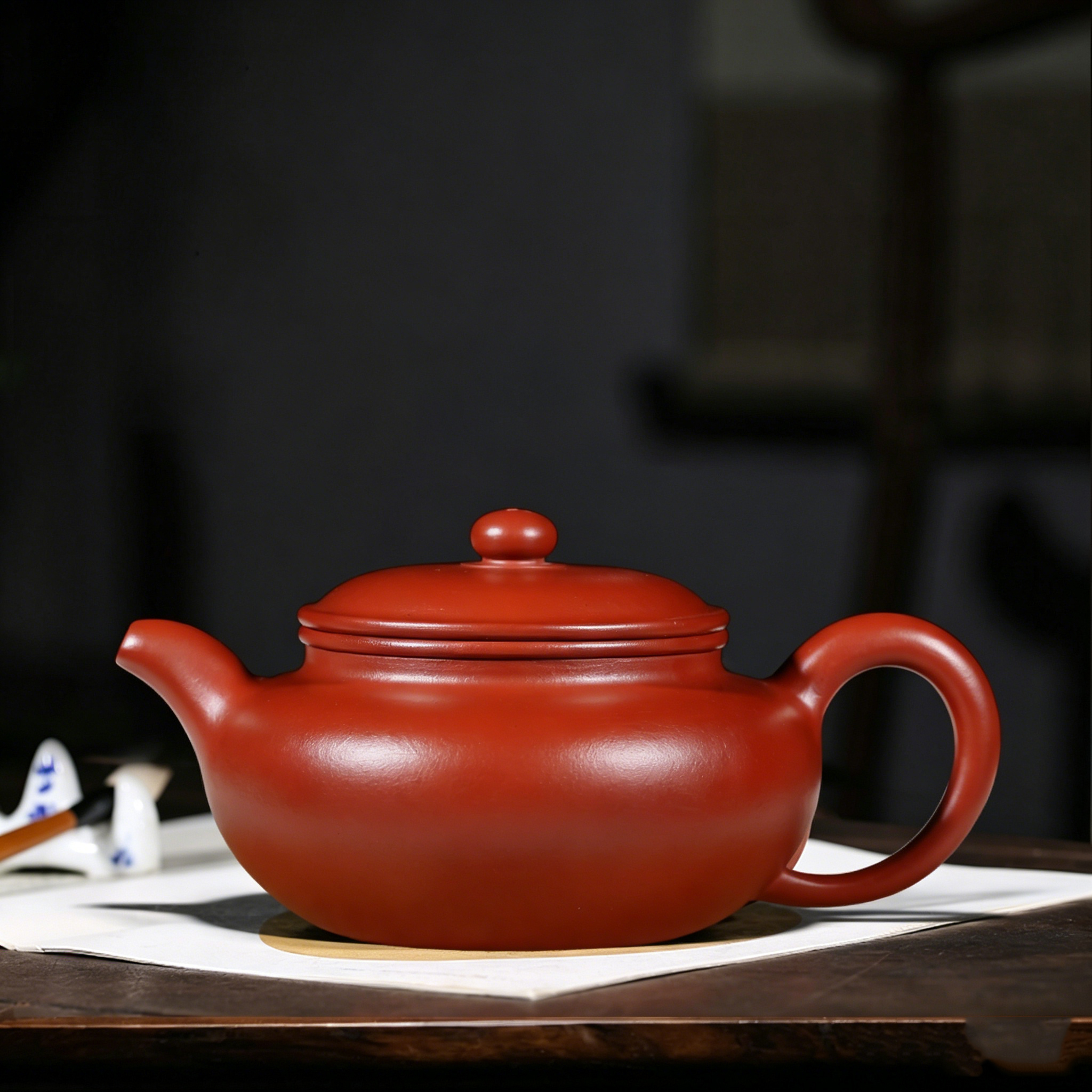 Handmade Jingzhou Fanggu Yixing Zisha Teapot-DA HONG PAO FANG GU